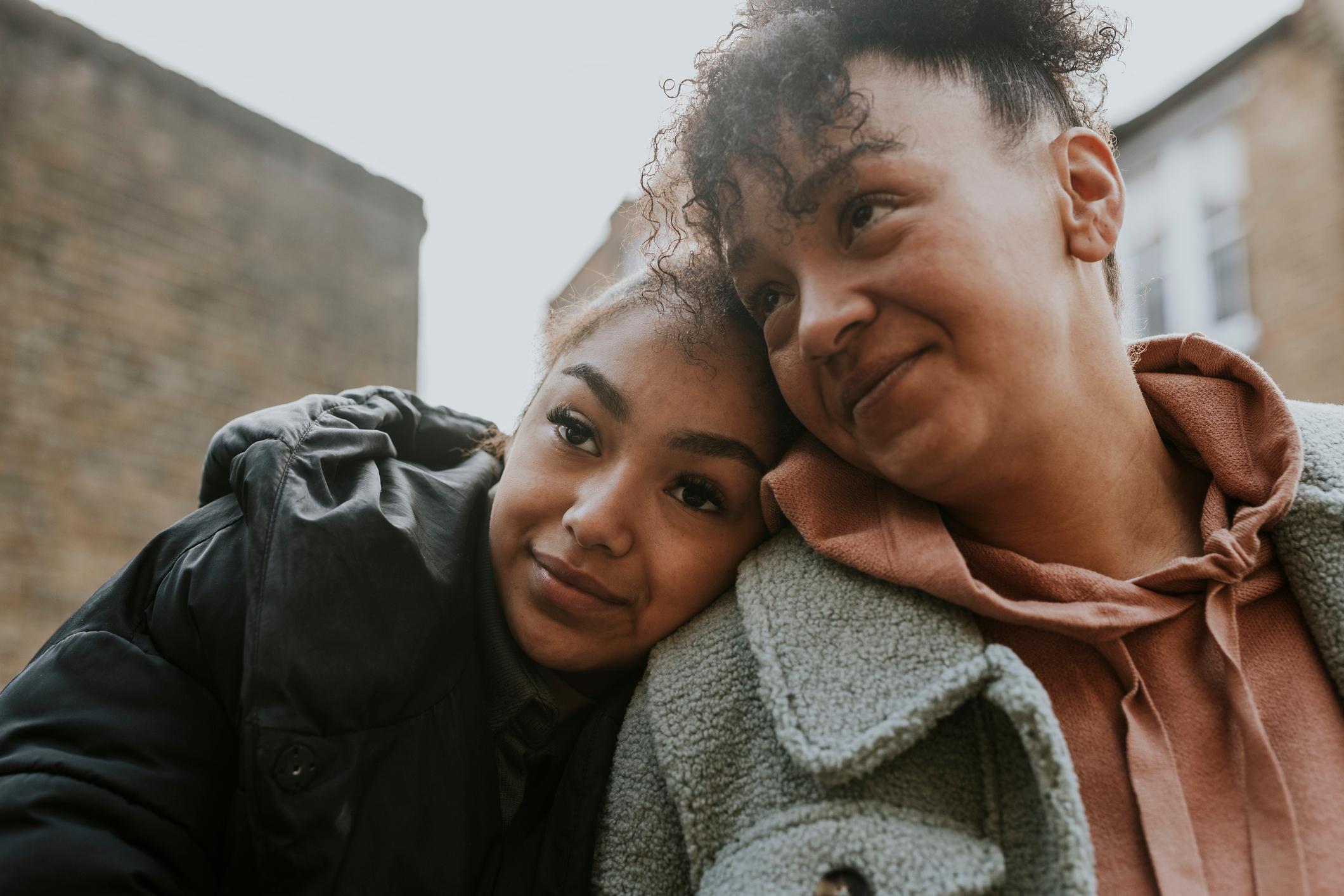 Happy mother and daughter